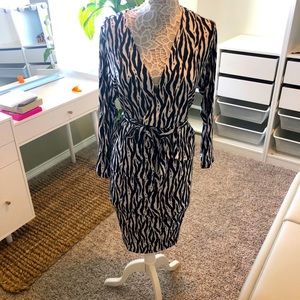 H&M wrap top and skirt animal print spring